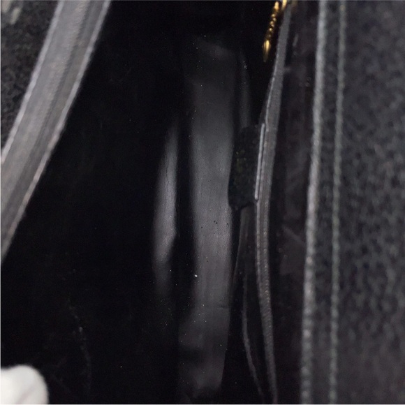 Vintage Gucci Black Pebbled Leather Bamboo Handle Tote | Italy - Picture 9 of 11